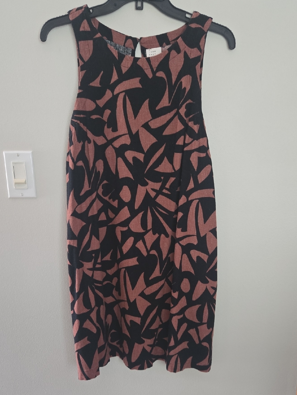 A New Day Womens Sleeveless Linen Dress With Pockets Sz Med
